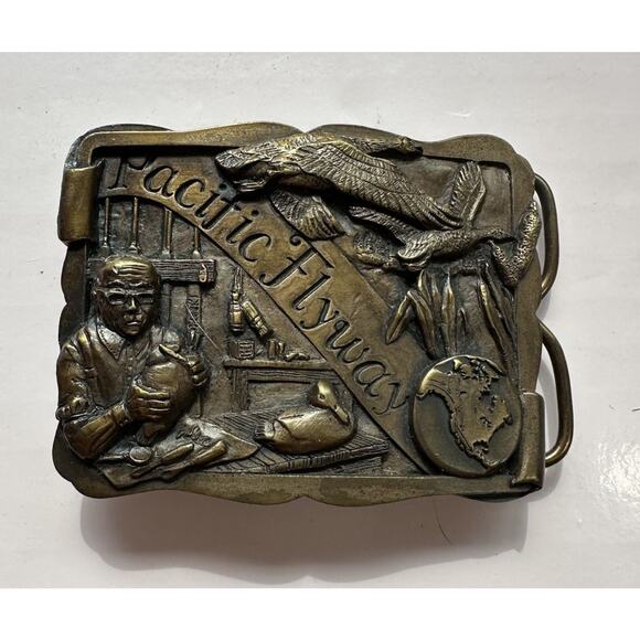 1984 1st Edition Pacific Flyway Belt Buckle by LTD PREMIUM CO Number 29 - Picture 3 of 12